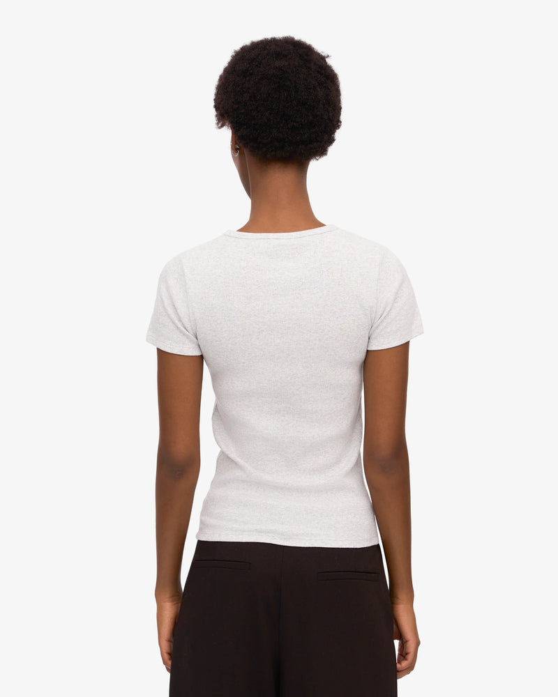 T-shirt Organic Rib SS - snow melange