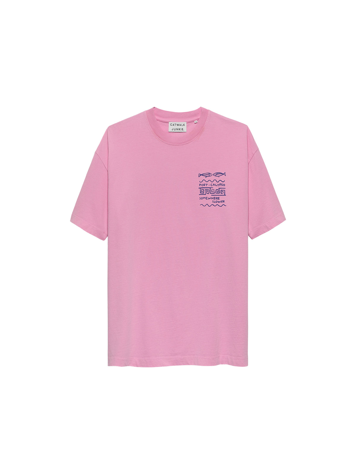 T-shirt Oversized Graphic Fish - roze