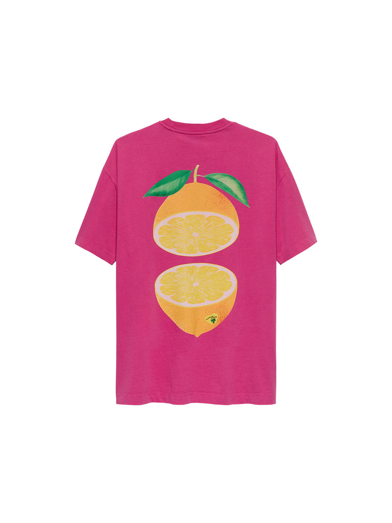 T-shirt Oversized Graphic Lemonade  - roze