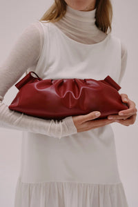 Dumpling Vegan Leather Bag - cherry red