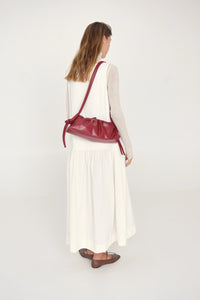 Dumpling Vegan Leather Bag - cherry red