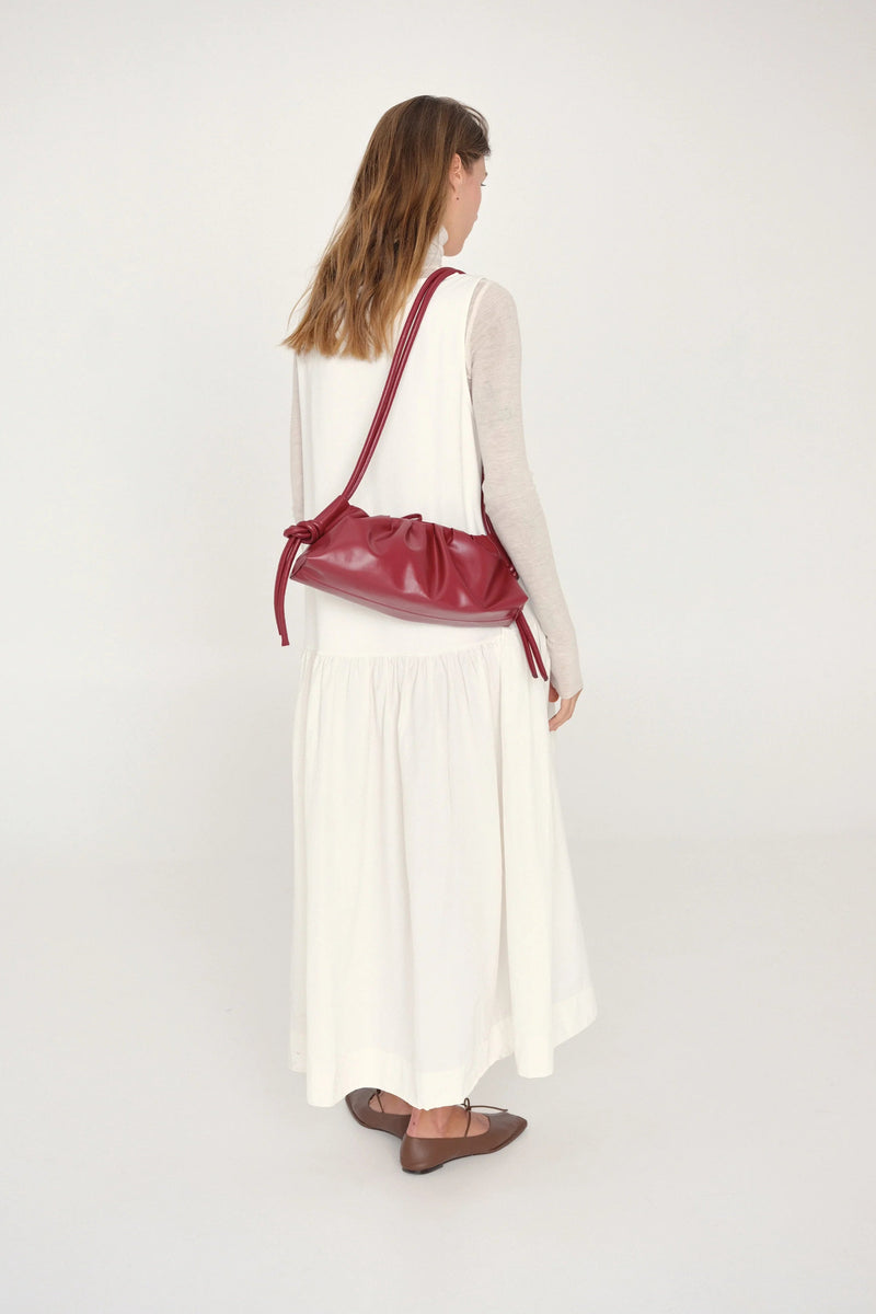 Dumpling Vegan Leather Bag - cherry red