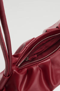 Dumpling Vegan Leather Bag - cherry red