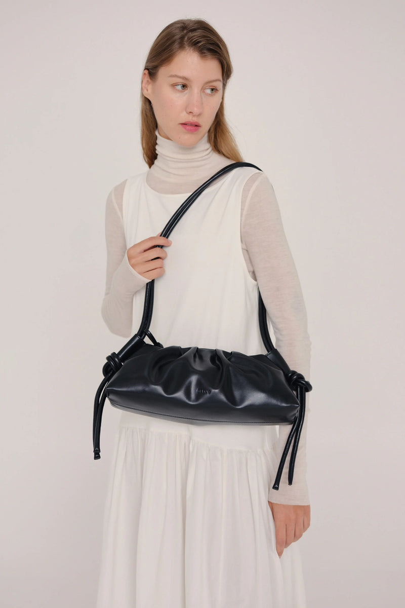 Dumpling Vegan Leather Bag - black