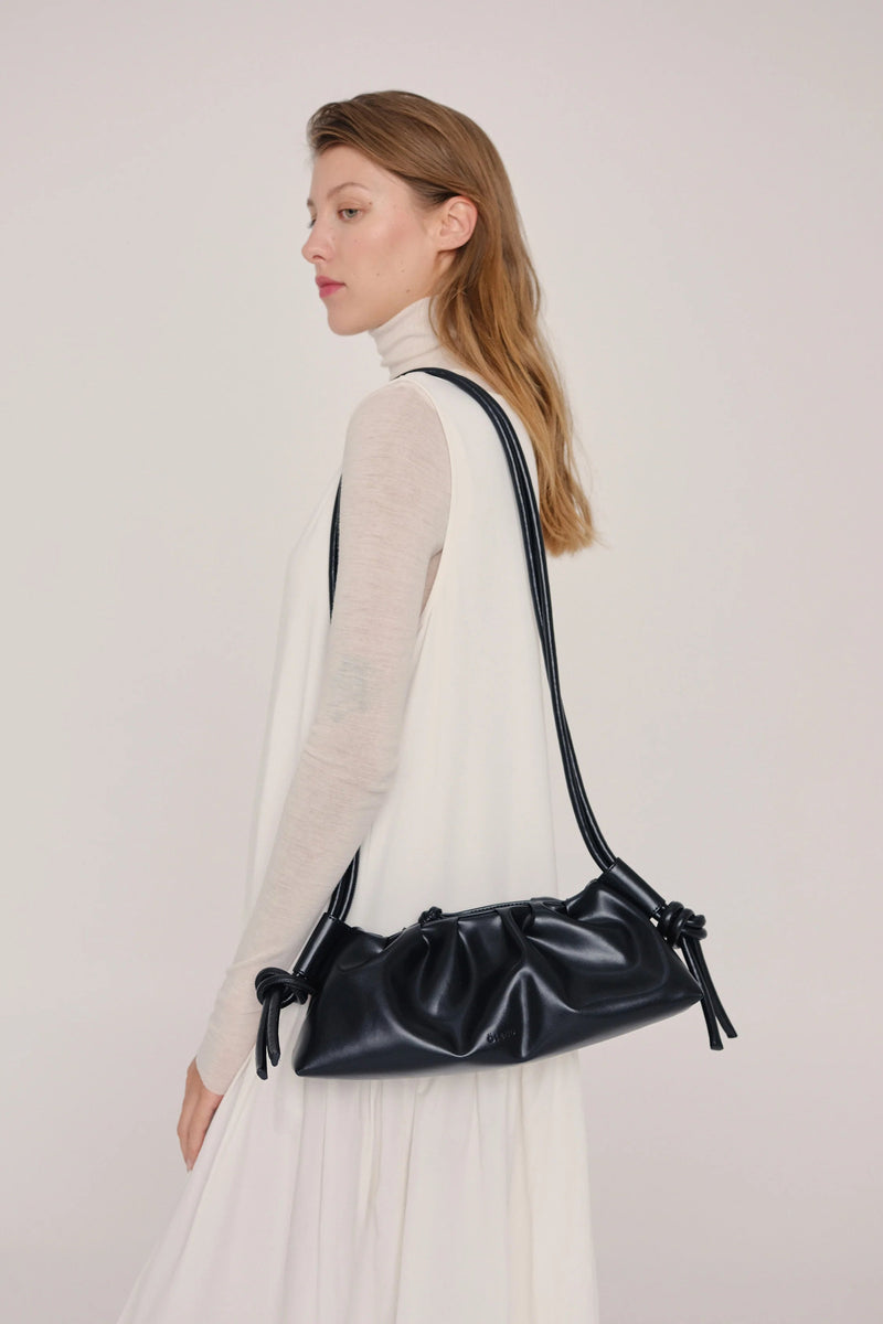 Dumpling Vegan Leather Bag - black