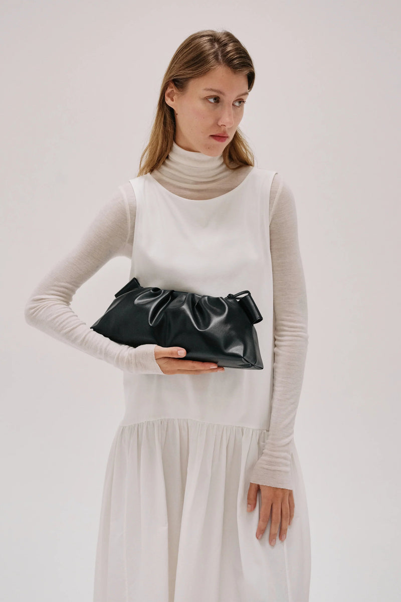 Dumpling Vegan Leather Bag - black
