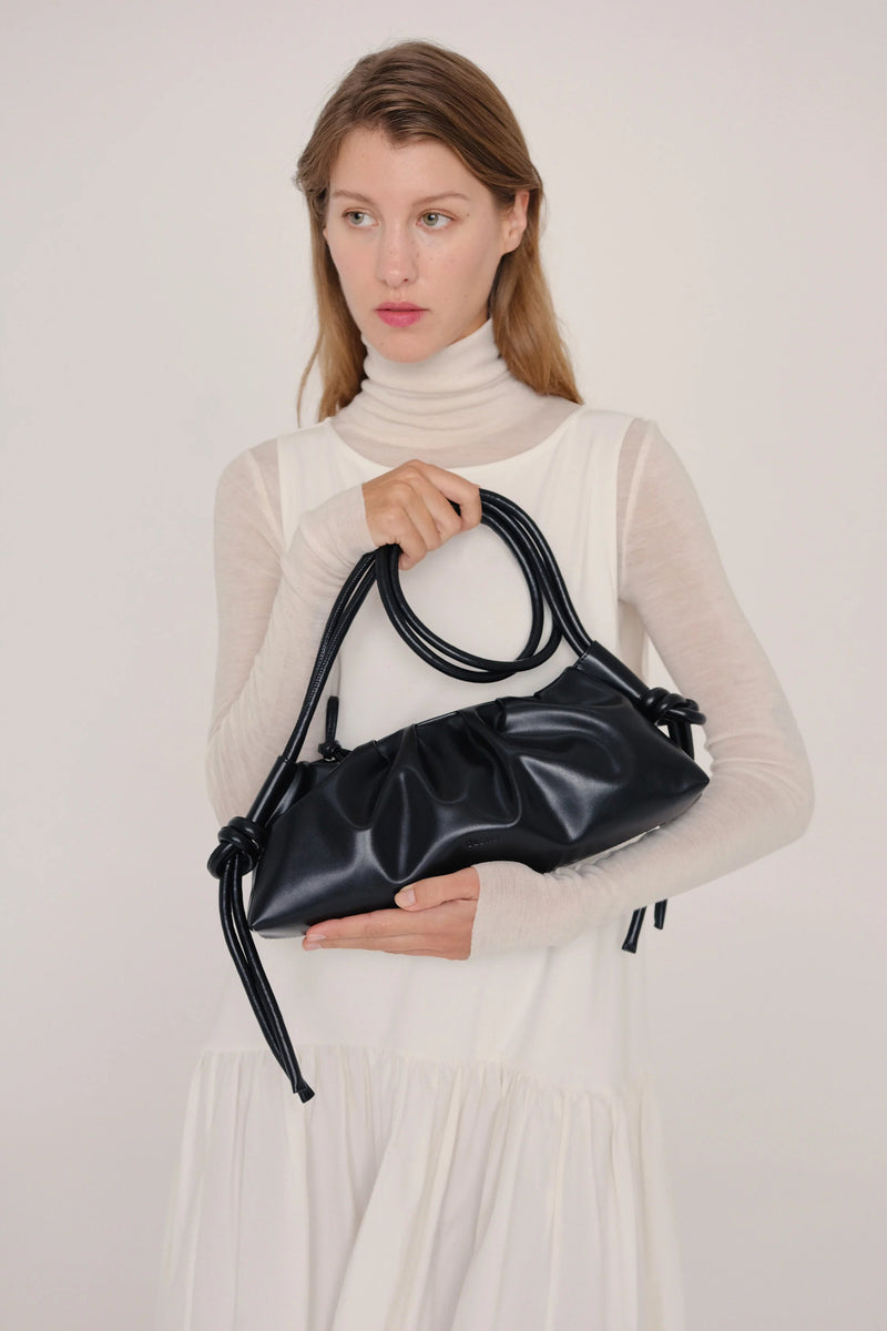 Dumpling Vegan Leather Bag - black