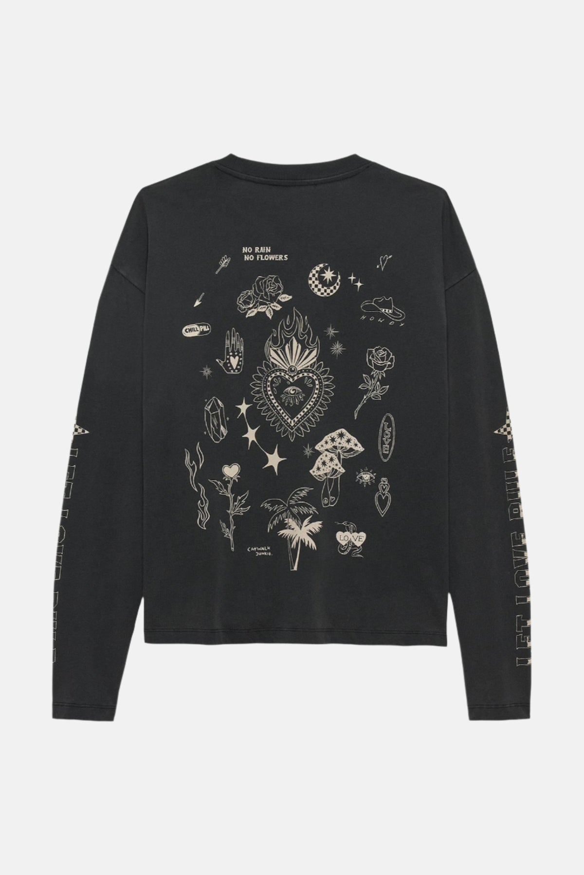 Shirt Graphic Long Sleeve - faded black