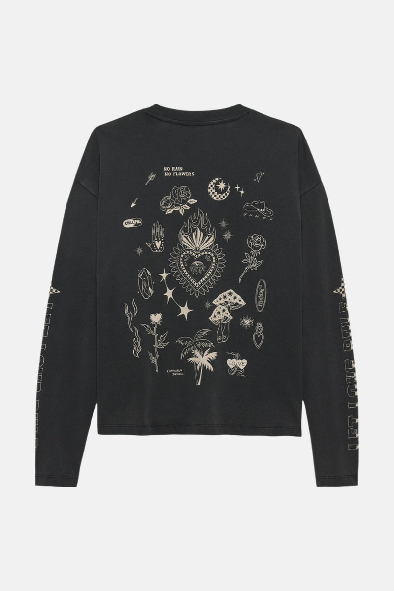 Shirt Graphic Long Sleeve - faded black
