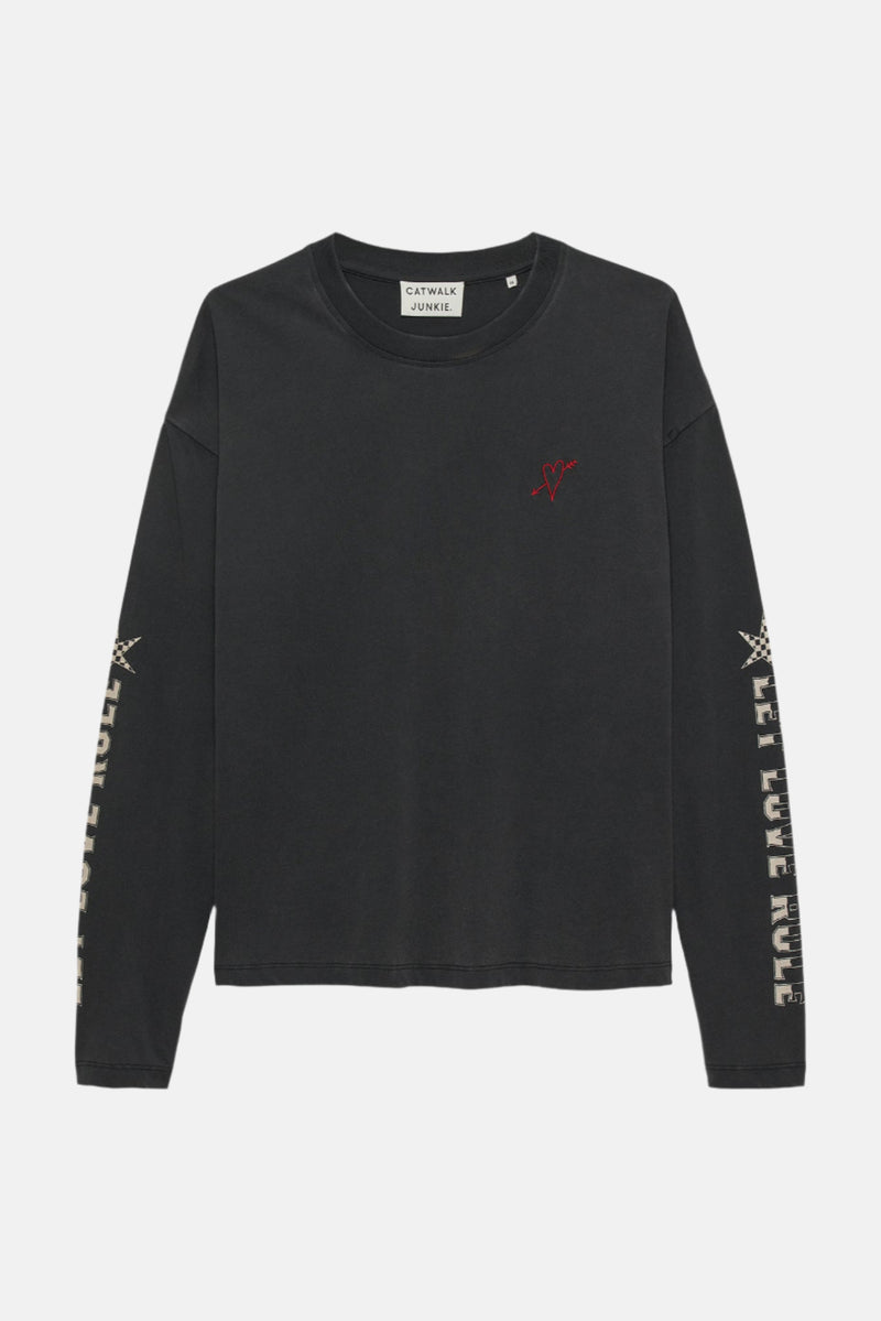 Shirt Graphic Long Sleeve - faded black