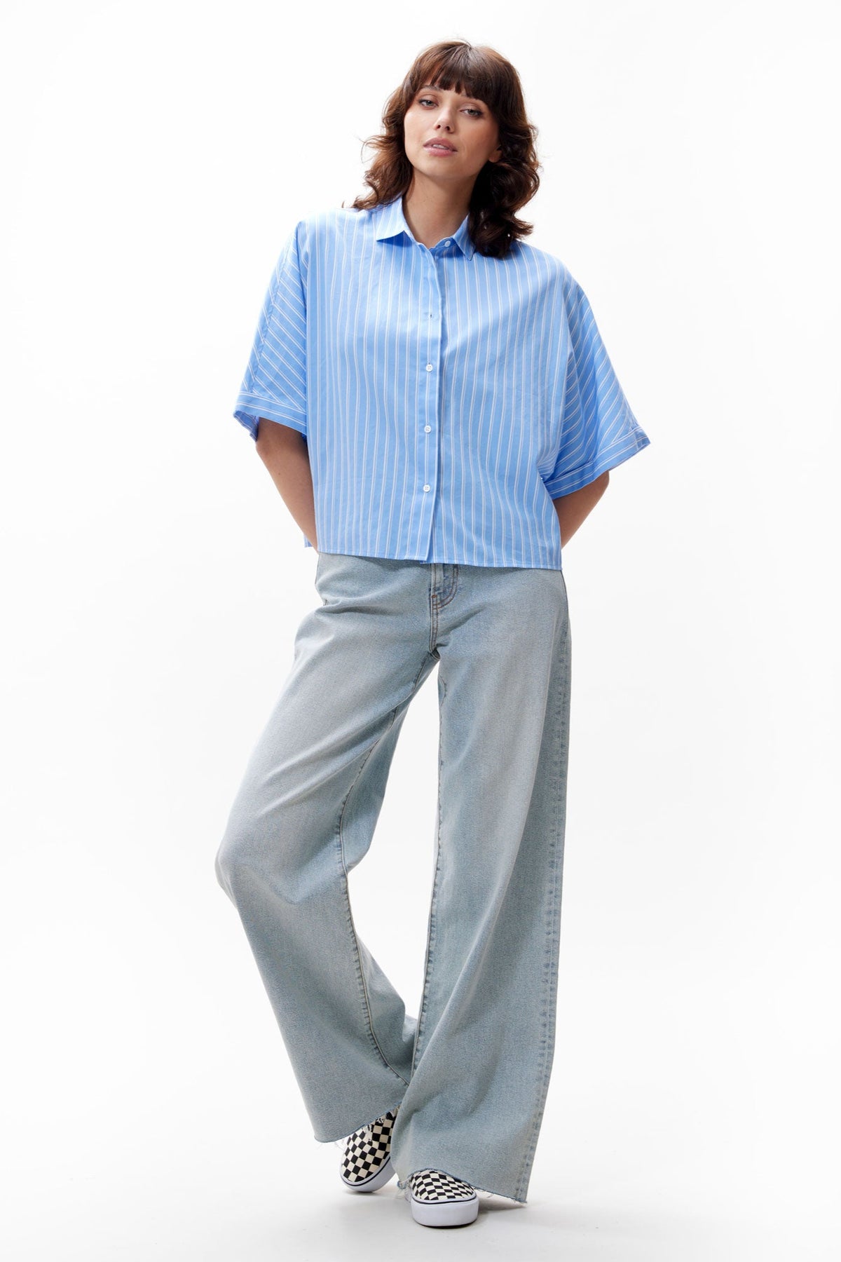 Blouse Short Sleeve - blauw