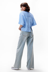 Blouse Short Sleeve - blauw