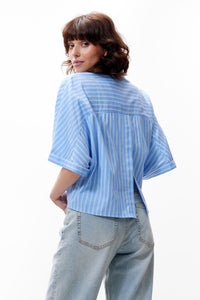 Blouse Short Sleeve - blauw