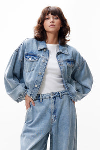 Vest Tuck In Denim - lichtblauw