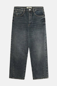 Grey  jeans on a light gray background