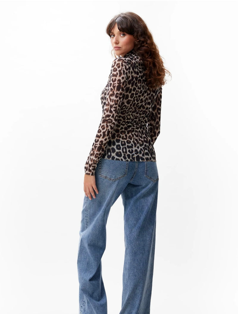 Shirt Leopard LS - bruin