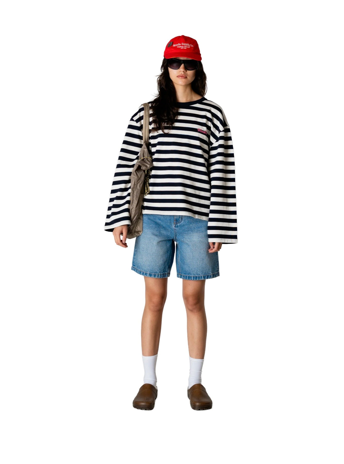 Shirt Joul Wide Sleeve Stripe - navy/white