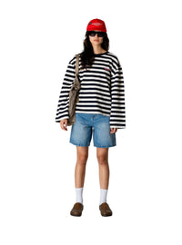 Shirt Joul Wide Sleeve Stripe - navy/white
