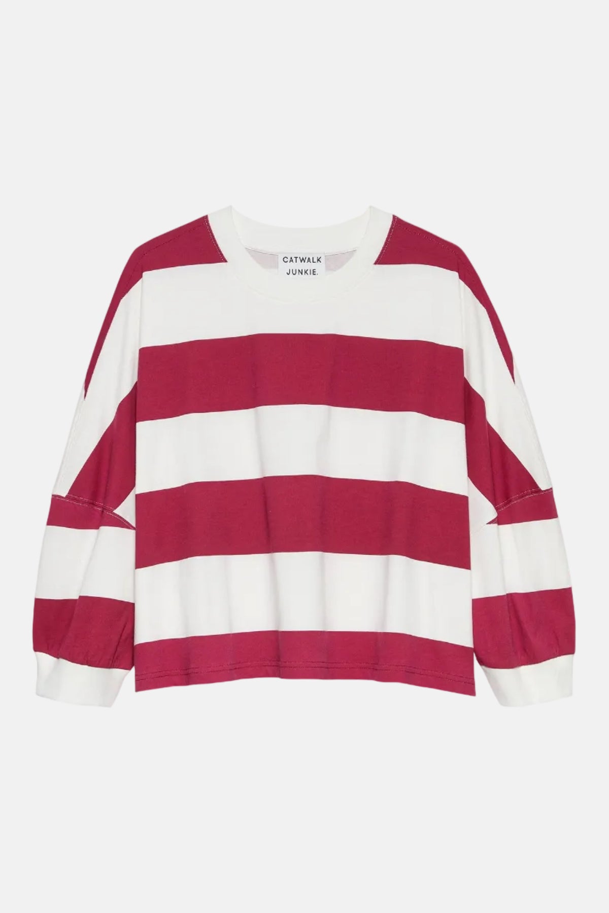 T-shirt Oversized Bold Striped - cranberry juice