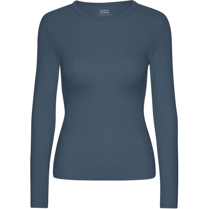 Shirt Organic Rib LS - petrol blauw