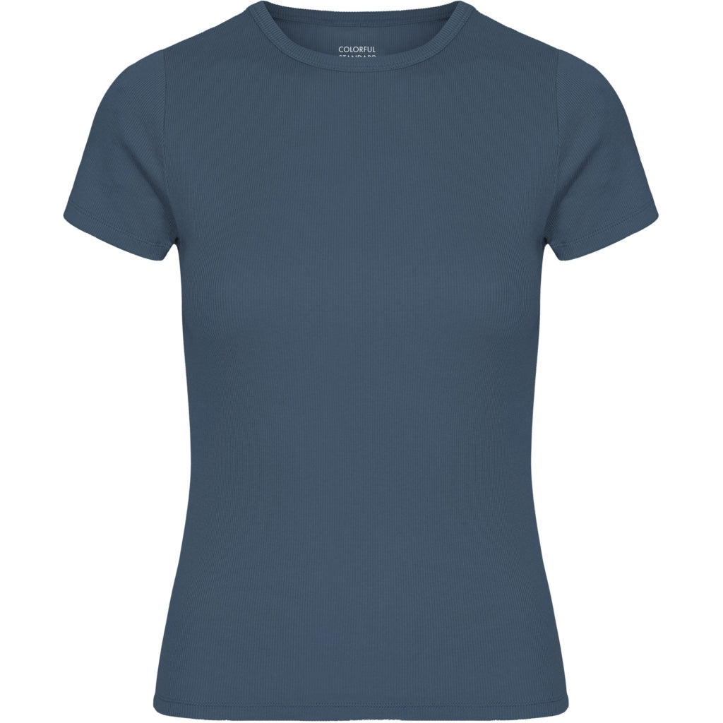 T-shirt Organic Rib SS - petrol blue