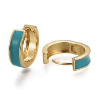 Oorhanger Don’t Leave Me This Way - goud/turquoise