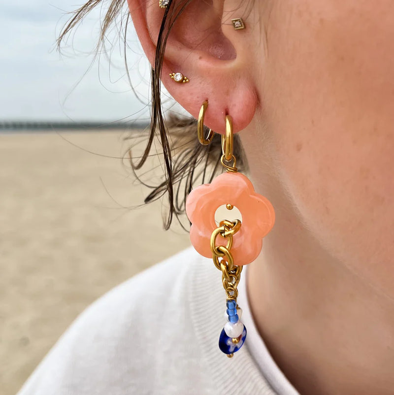 Oorhangers Flower Power - oranje