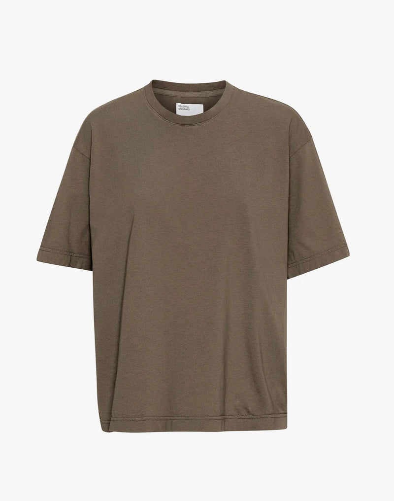 T-shirt Oversized Organic -  ceder bruin