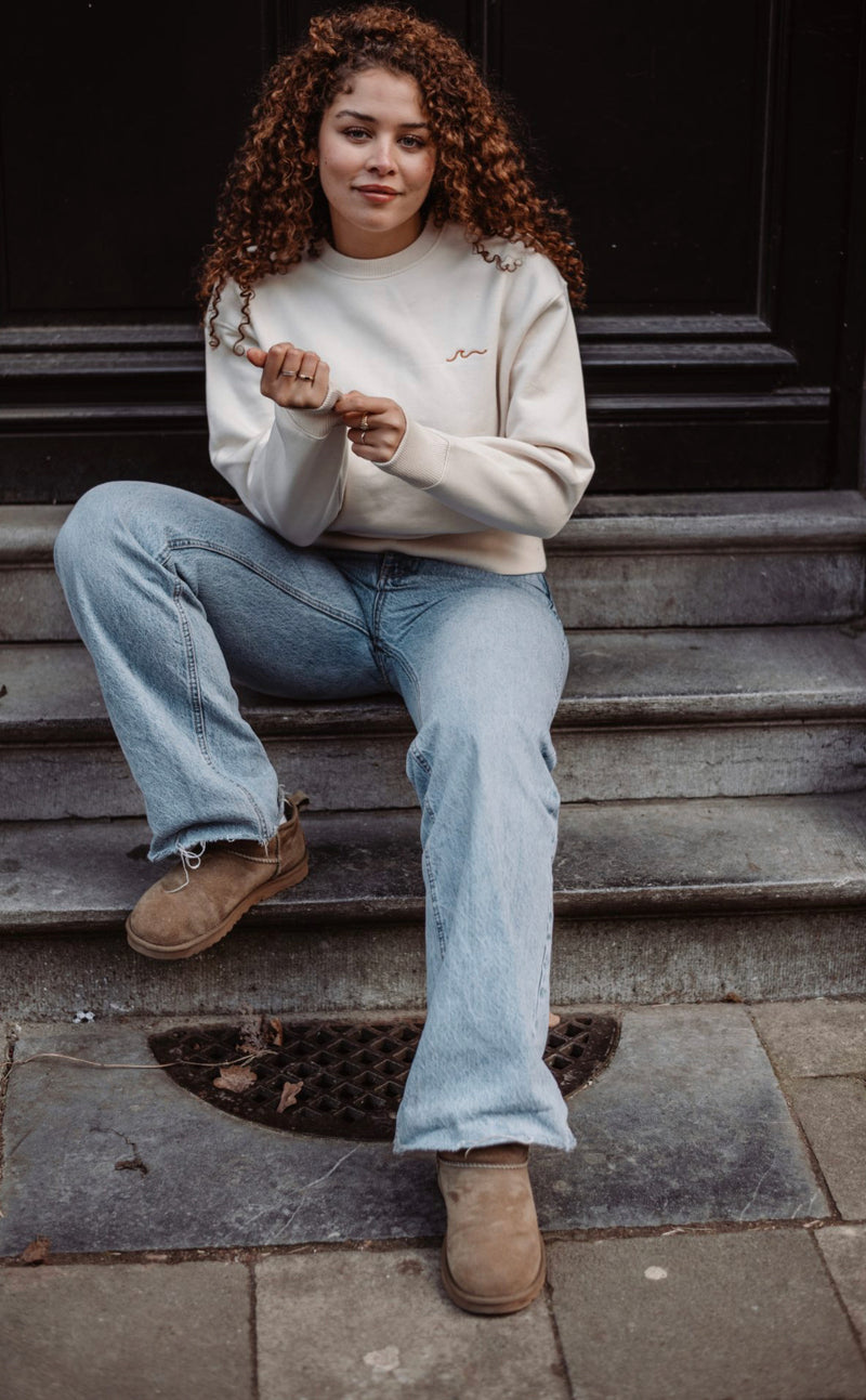 Sweater flowy - ecru
