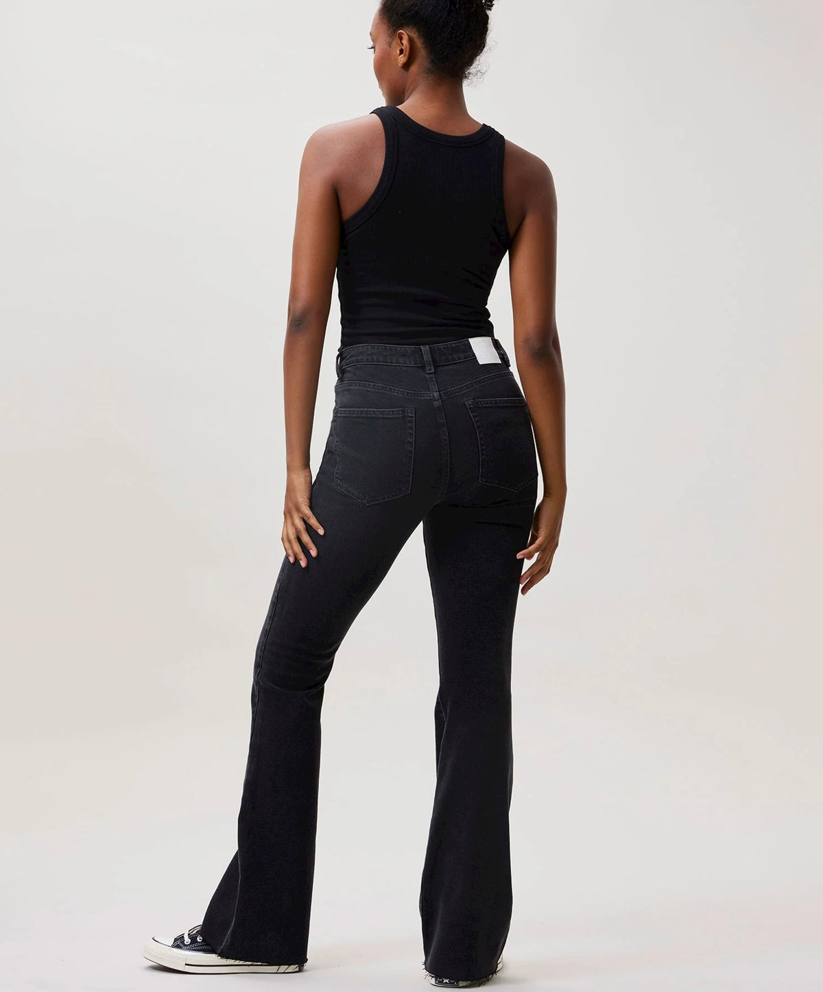 Jeans Flare - afgewassen zwart