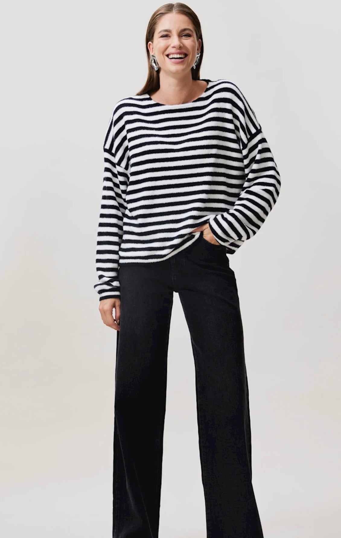 Trui Soft Stripe - zwart