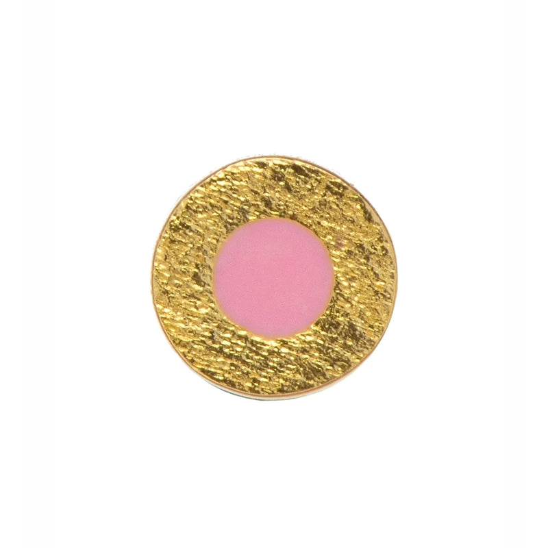 Oorsteker Circle - goud/roze