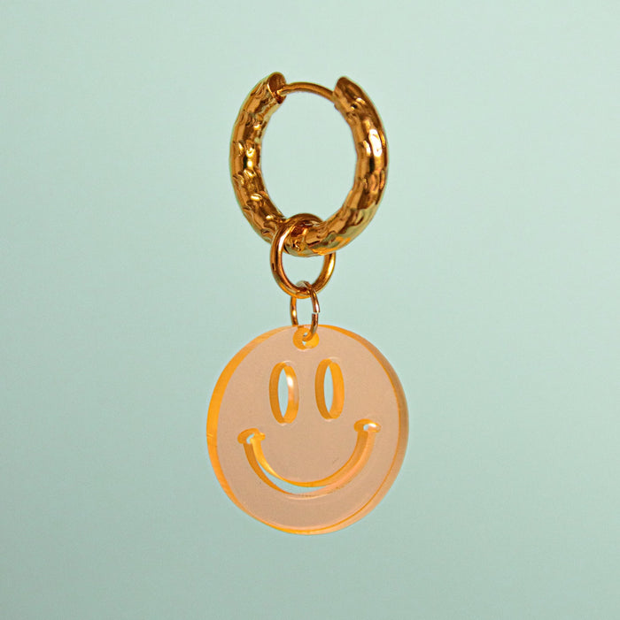 Oorhanger Smiley - licht oranje