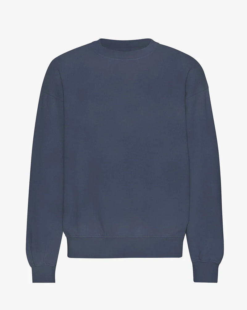 Sweater Organic Oversized Crew - neptune blue