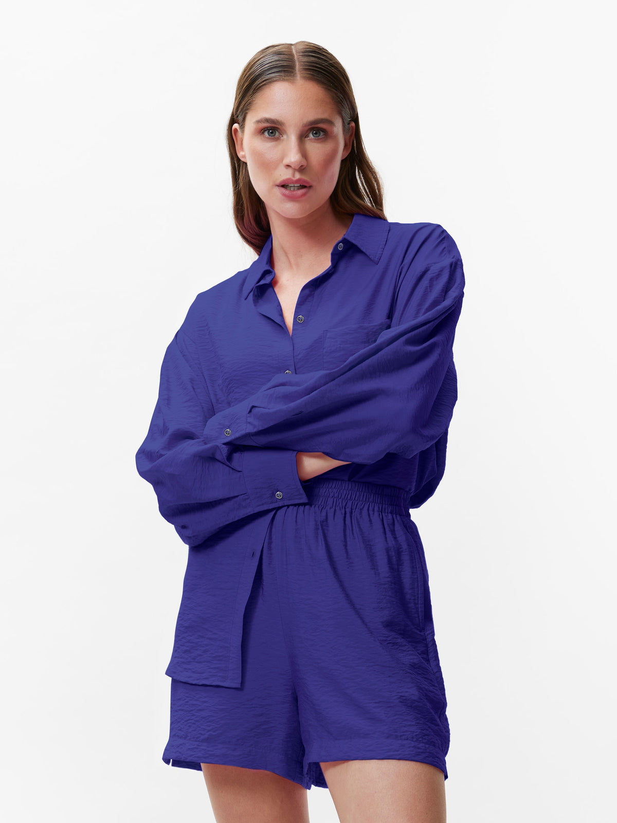 Blouse Relaxed Structured Blouse - ultra marine