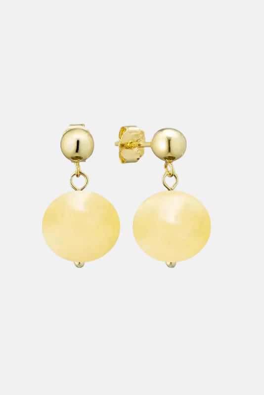 Oorbellen Nora - yellow jade