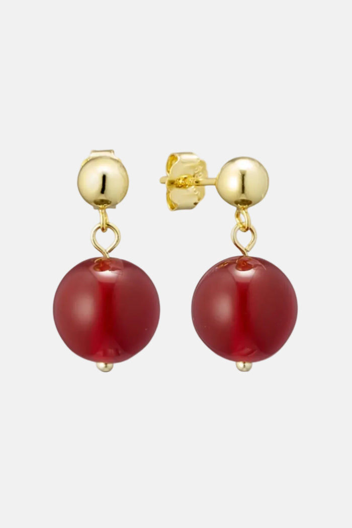 Oorbellen Nora - red jade