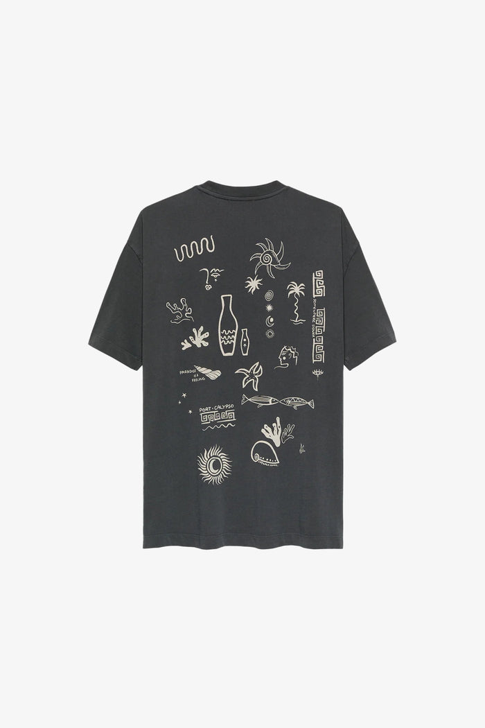 T-shirt Oversized Graphic Fish - faded black