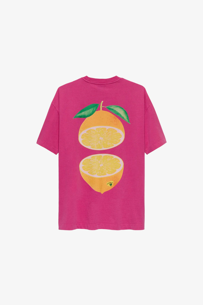 T-shirt Oversized Graphic Lemonade  - roze