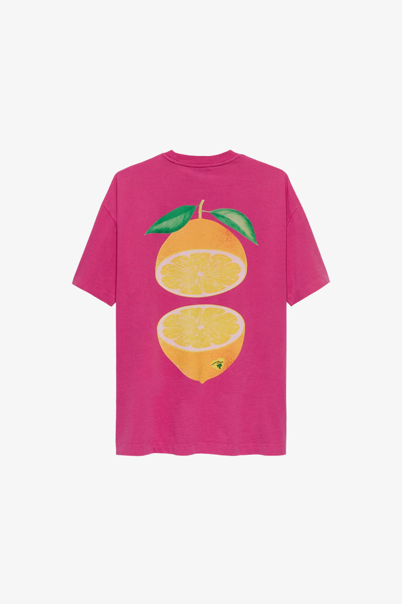 T-shirt Oversized Graphic Lemonade  - roze