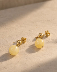 Oorbellen Nora - yellow jade