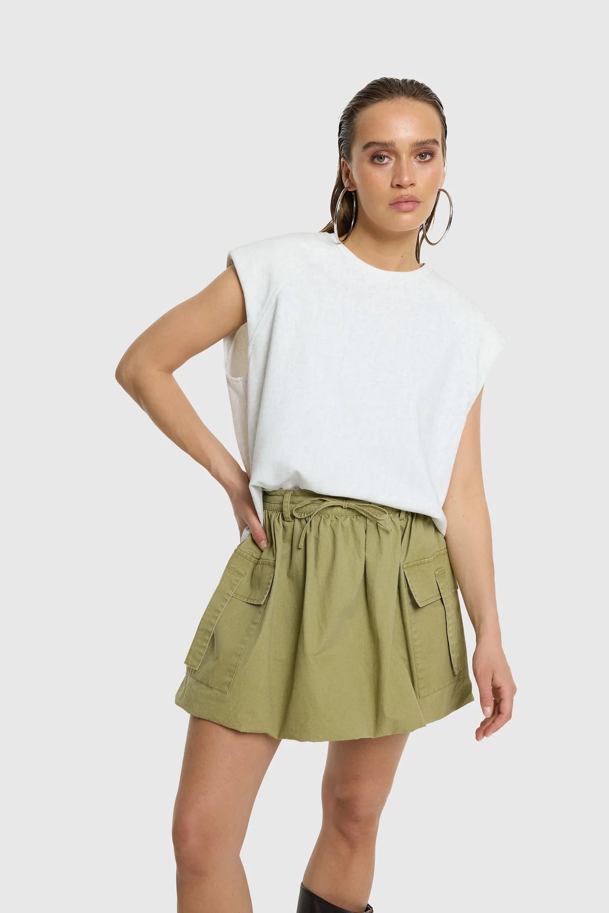 Top Mia Light Jersey Solid - Off White