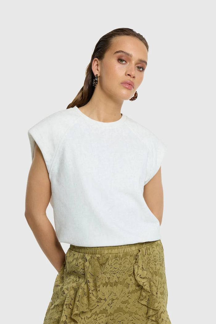 Top Mia Light Jersey Solid - Off White