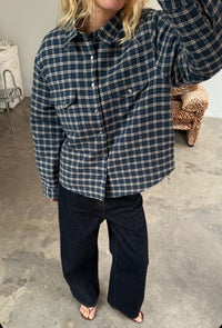 Hemd Rikka Overshirt - blue green check