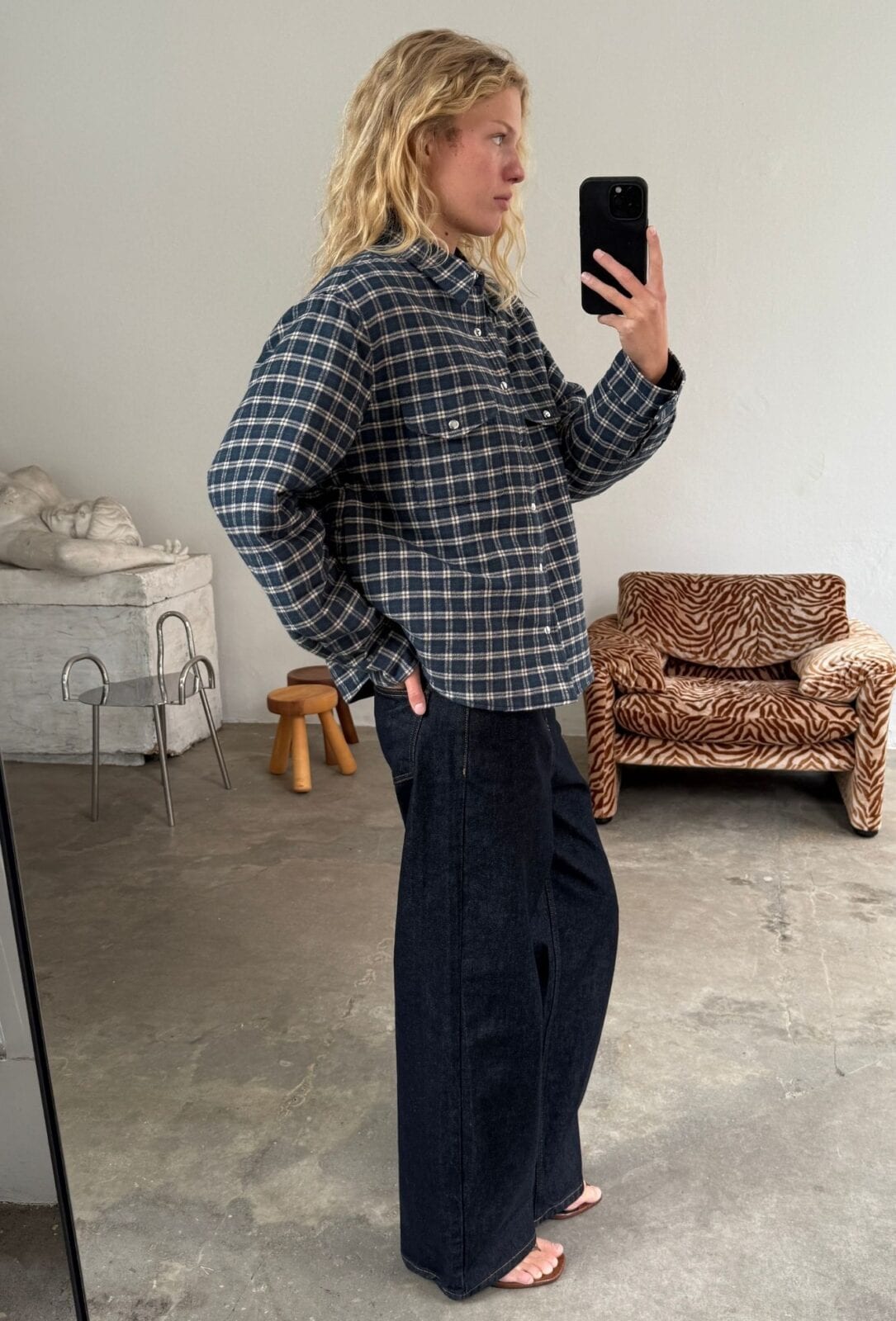 Hemd Rikka Overshirt - blue green check