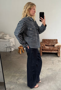 Hemd Rikka Overshirt - blue green check