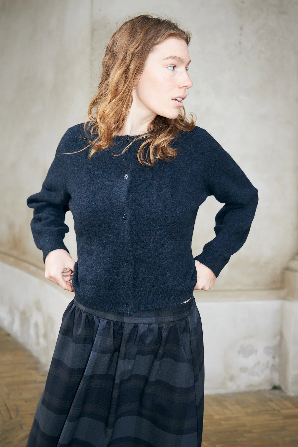 Vest Rowe Knit Cardigan - dark navy