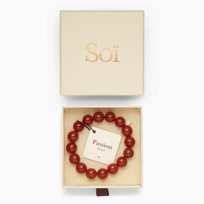 Armband Chunky Stretch - red jade