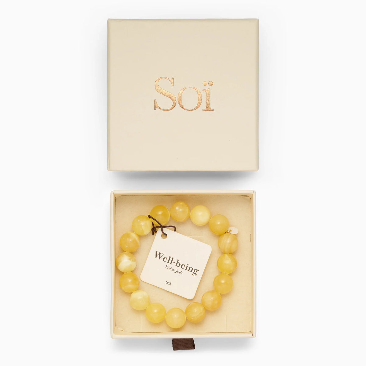 Armband Chunky Stretch - yellow jade
