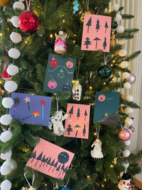 Kerstkaartje - Dennebomen